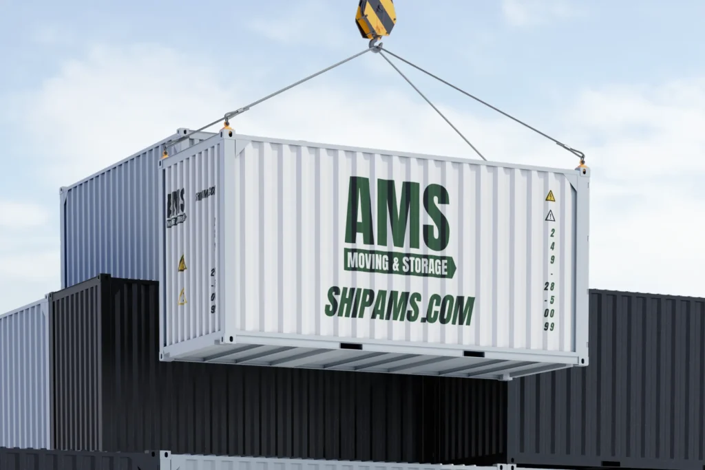 AMS Moving & Storage container shipping services – safe and efficient transport solutions for businesses and individuals across the U.S., Alaska & Hawaii.